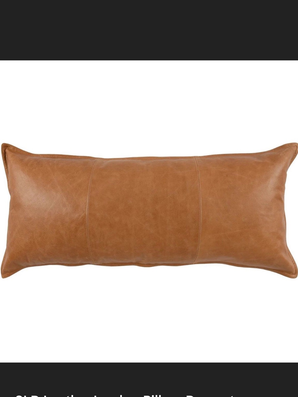 Villa Dumont chestnut leather lumbar pillow
